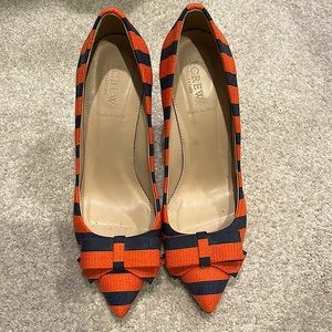 Jcrew striped bow pump